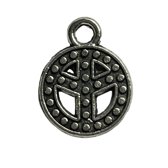 Peace Sign Pendant Silver Tone Charm Bracelet u B Necklace Jewelry Craft Dangle - Picture 1 of 2